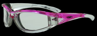 Riding Glasses - FlashPoint CF CL Style Riding Glasses with Pink Frames > Part #GL-FP-CF-CL-PINK
